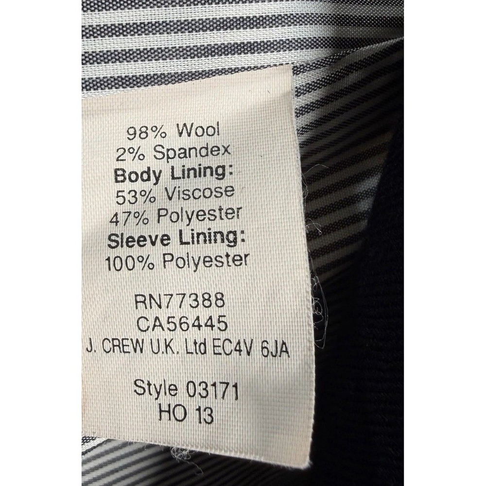 J Crew Schoolboy Blazer Womens Sz 2 Wool Blend Gold Buttons Navy Classic Preppy - Picture 5 of 9